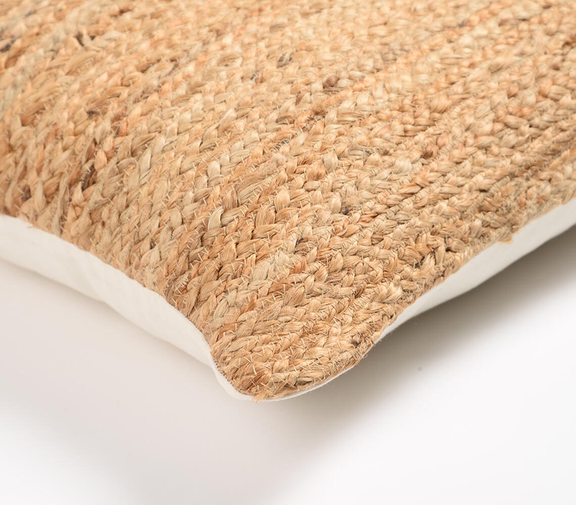 Hand Braided Jute & Cotton Cushion Cover