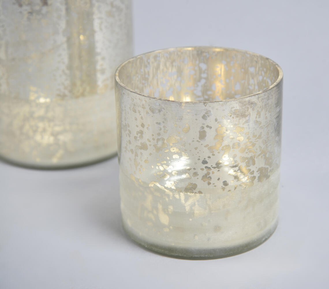 Champagne-Toned Mercury Glass Votives (set of 2)