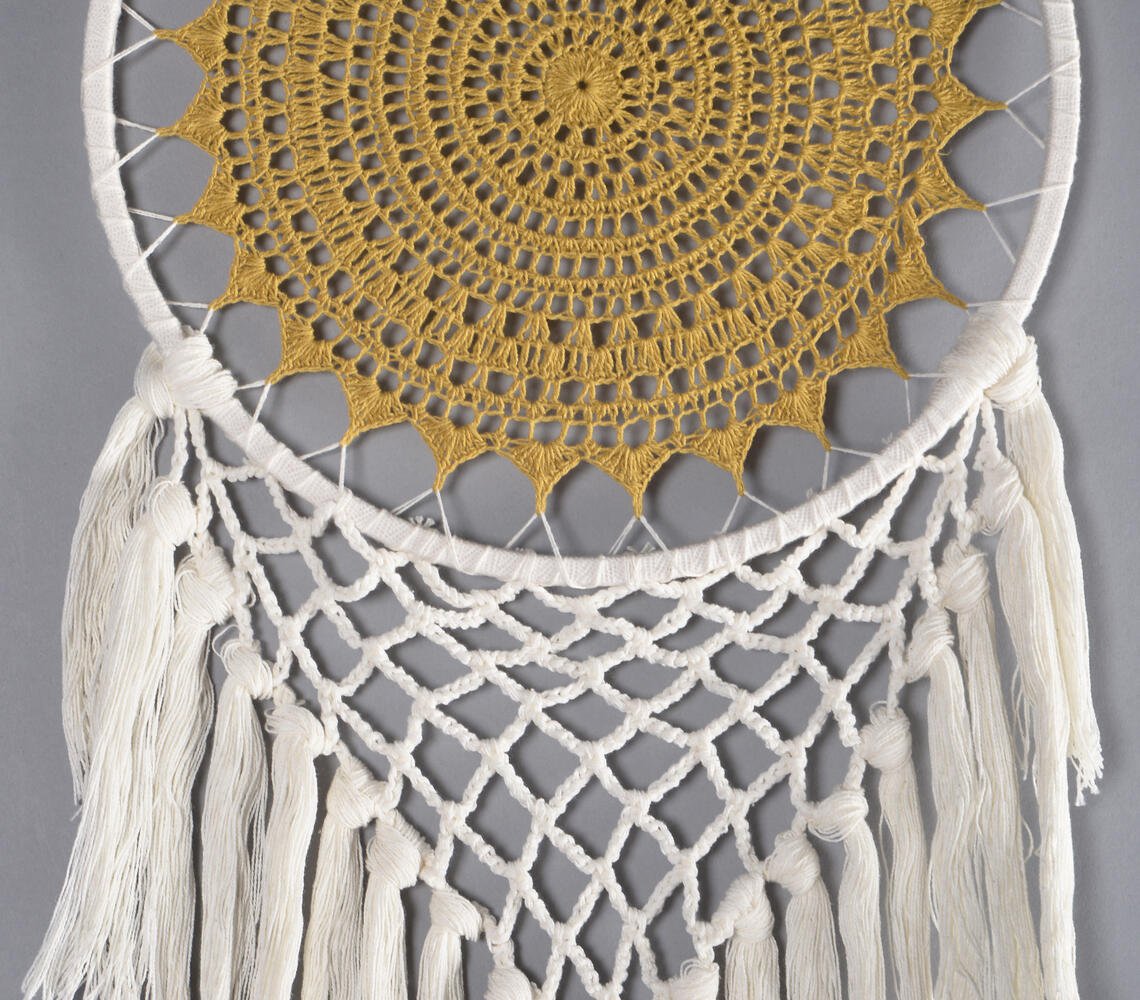 Crochet Mustard Mandala Dreamcatcher