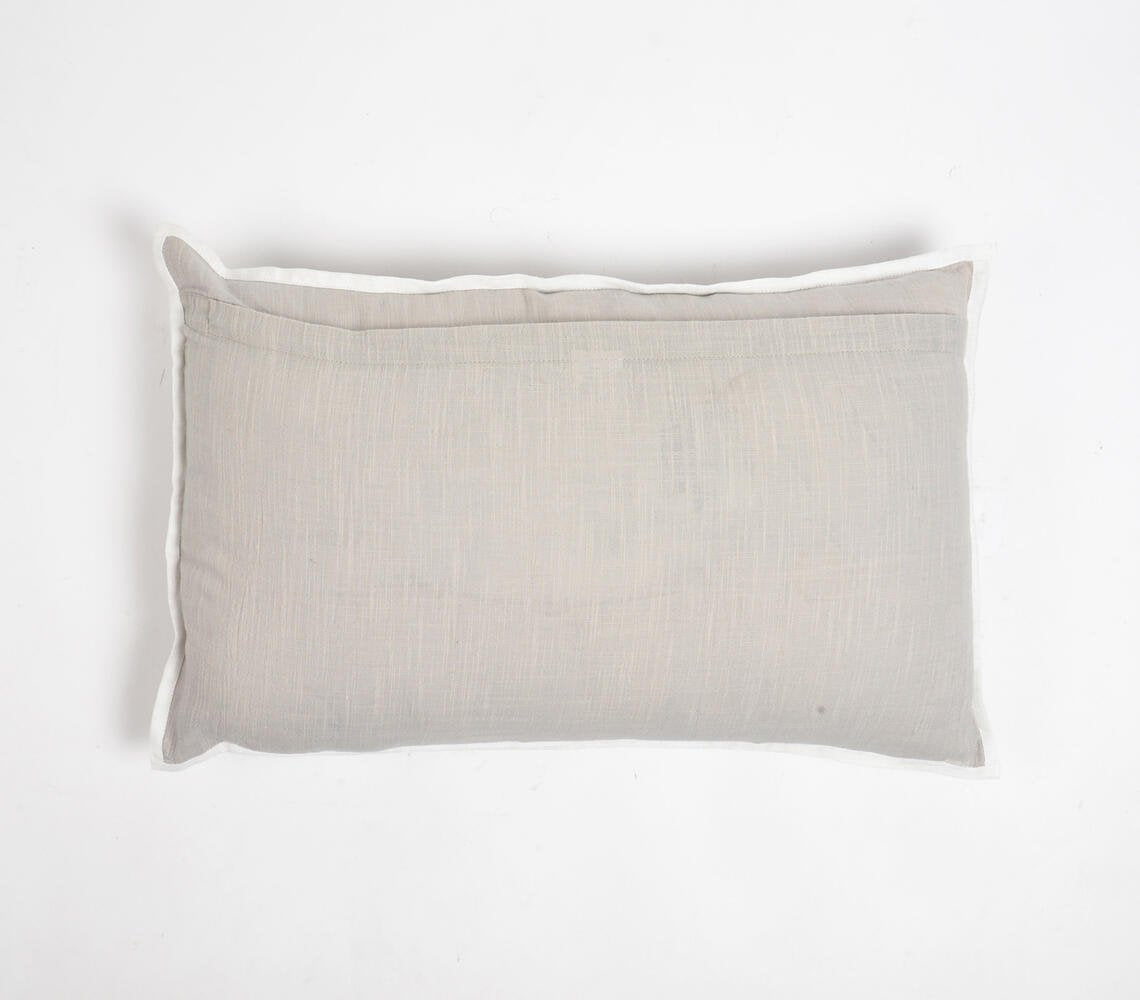 Dyed Monotone Grey Cotton Cushion Cover, 14 x 20 inches