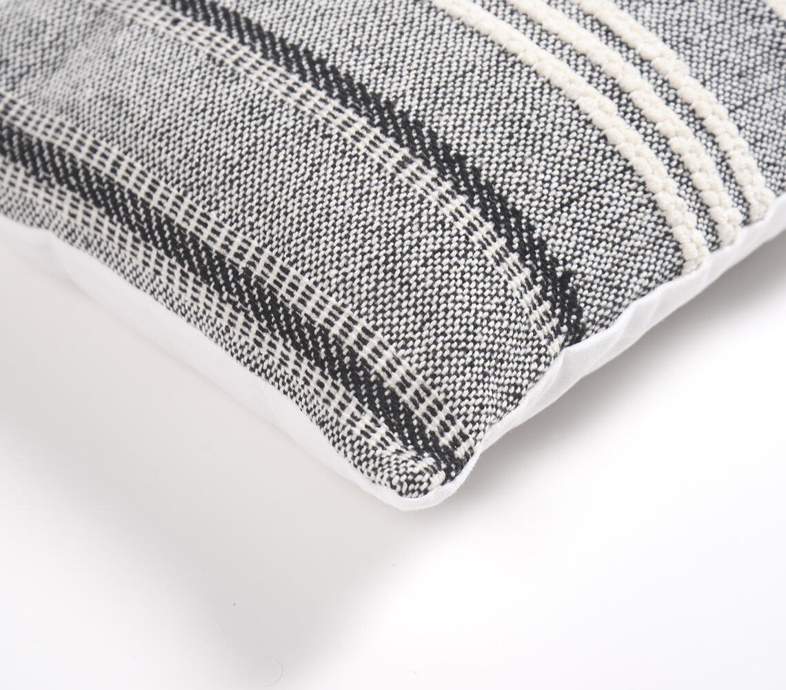 Woven Cotton Lumbar Cushion cover, 20 x 14 inches