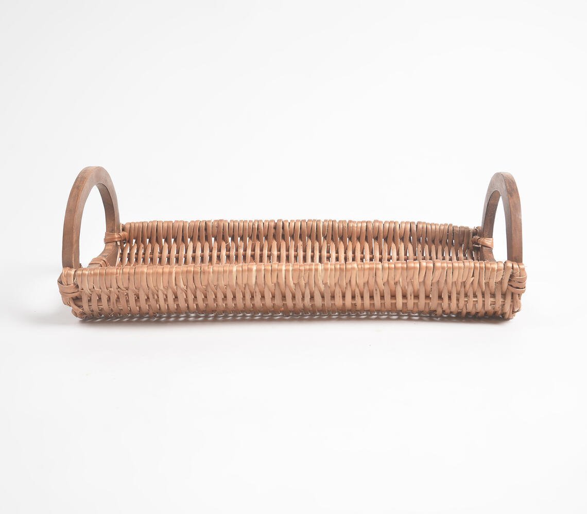 Earthy Statement Handwoven Wicker Serving Tray