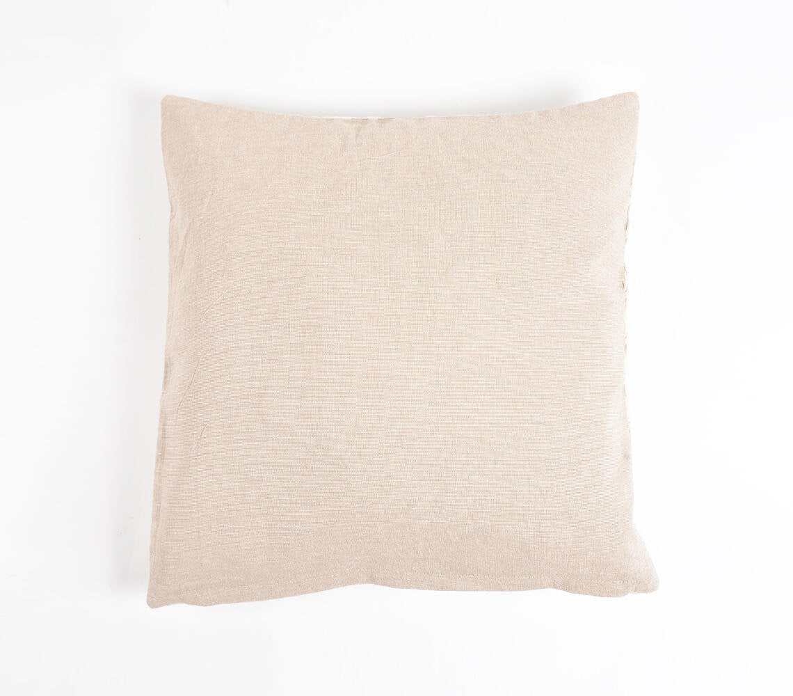 Embroidered Cotton Ivory Cushion Cover