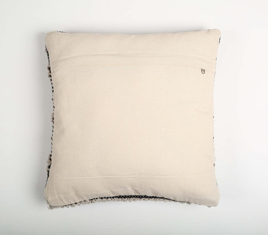 Tasseled & Diamond Tufted Cushion cover