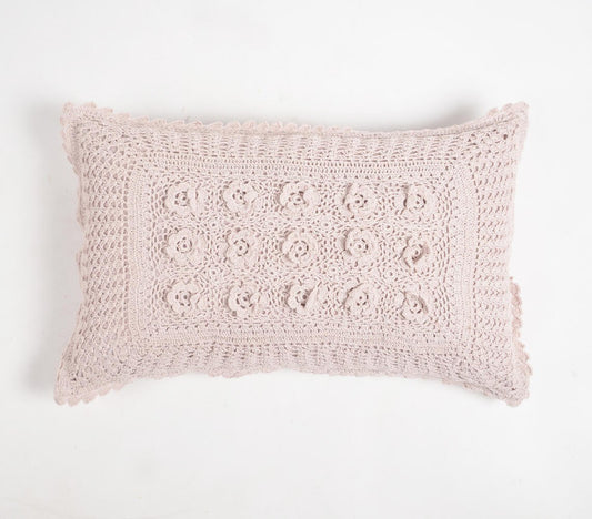 Crochet Pastel Lilac Sham Cover, 18 x 12 inches