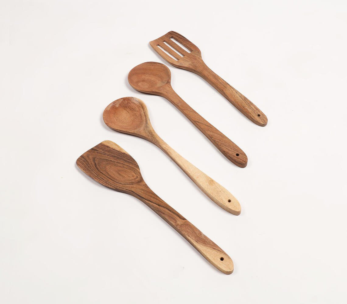 Acacia Wood Classic Spatulas (Set of 4)