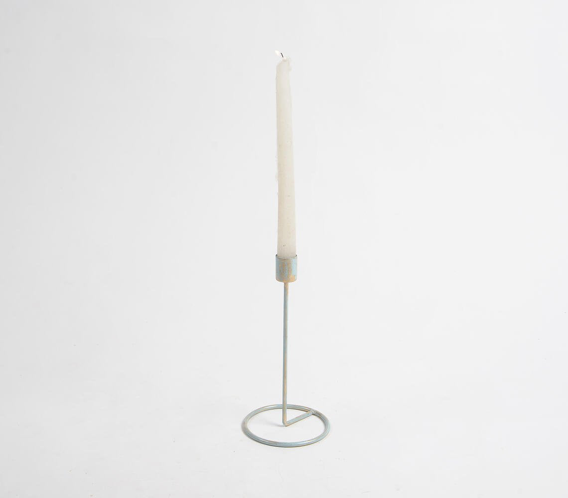 Distress Enameled Iron Candle Holder