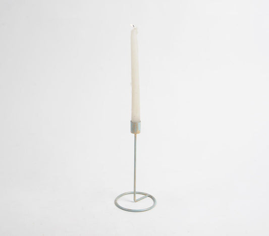 Distress Enameled Iron Candle Holder