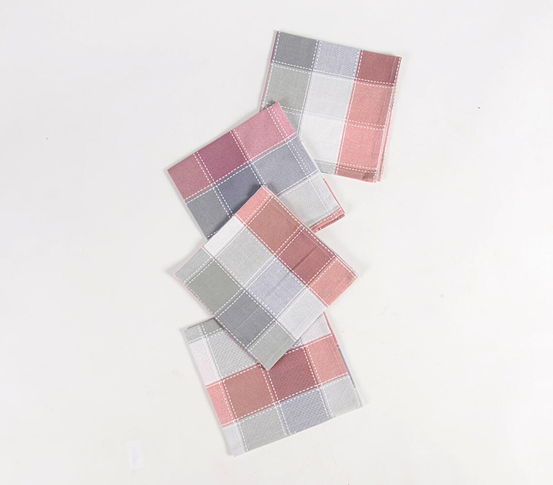 Checkered handwoven Napkins (set of 4)