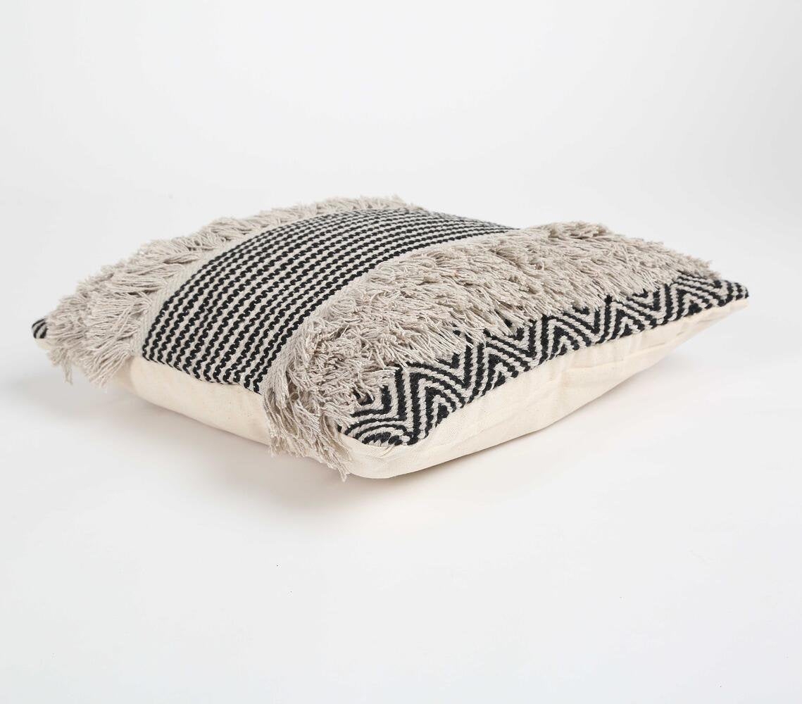 Monochrome Shaggy Tufted cushion cover