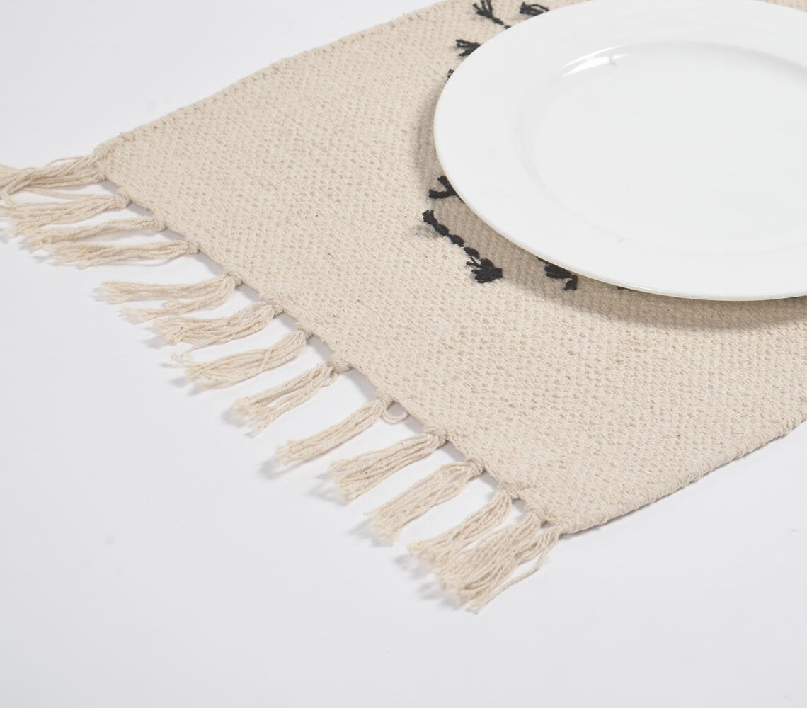 Lijnen van diamantkatoenen placemats (set van 4)