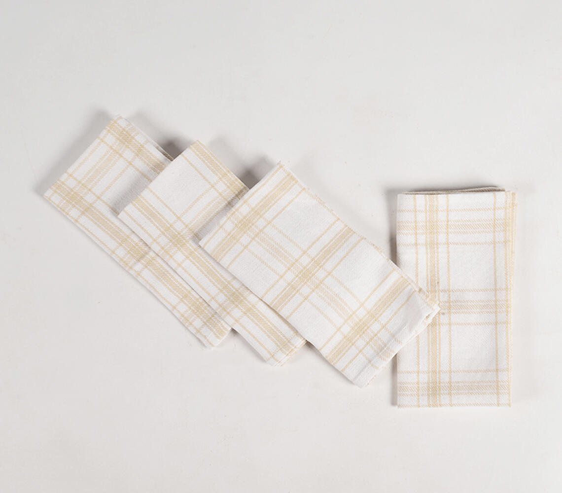 Set of 4 - Handwoven Checkered Napkins