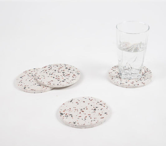 Hand Cut Terrazzo Stone Coasters (Set of 4)