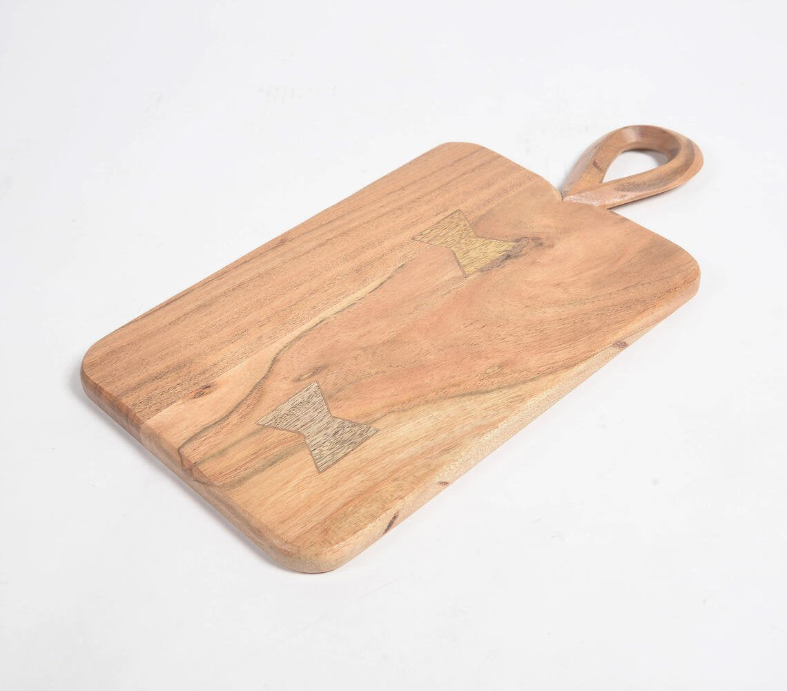 Minimal Cut-Out Acacia Wood Rectangle Cutting Board