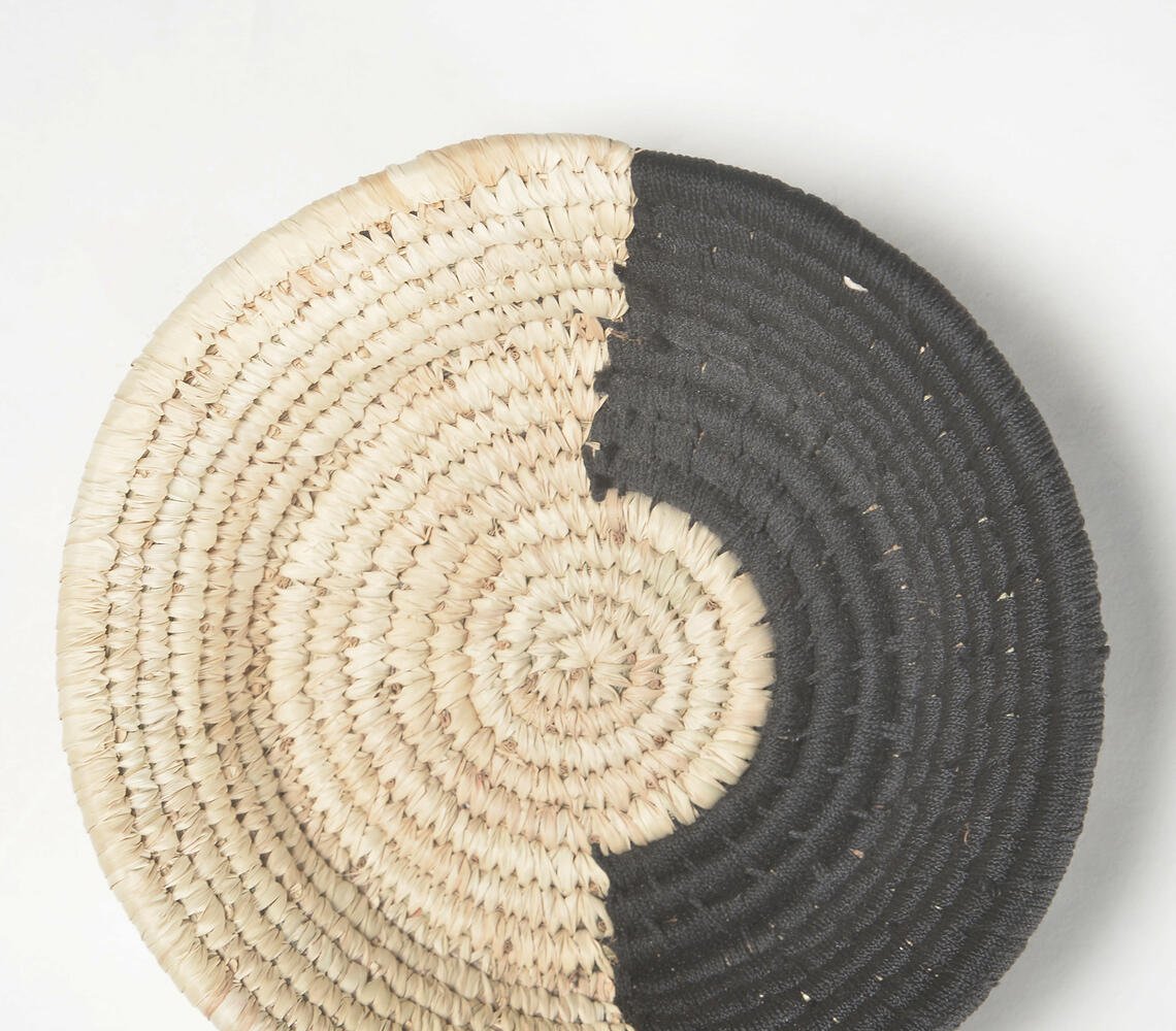 Handwoven Monochrome Half Moon Wall Plate