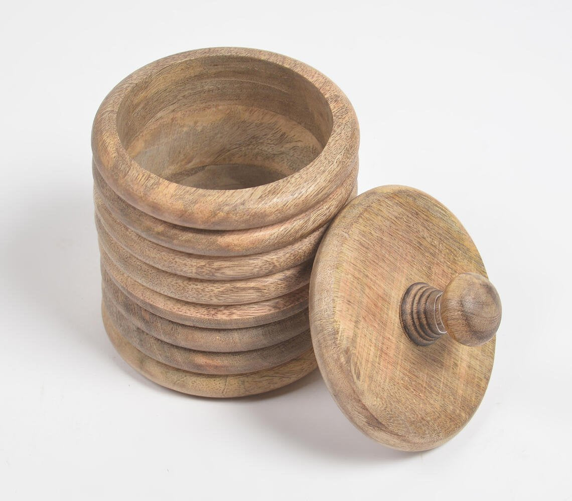 Stacker Design Wooden Jar With Lid