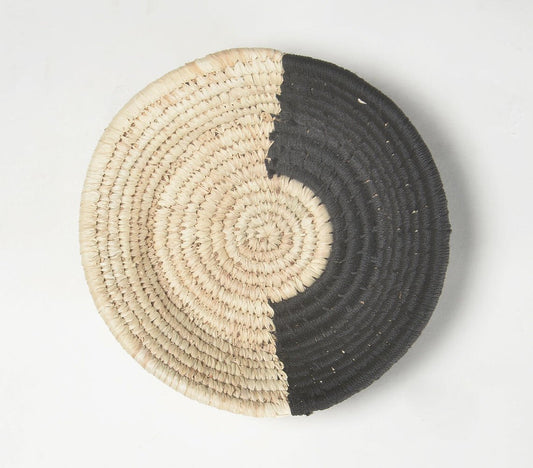 Handwoven Monochrome Half Moon Wall Plate