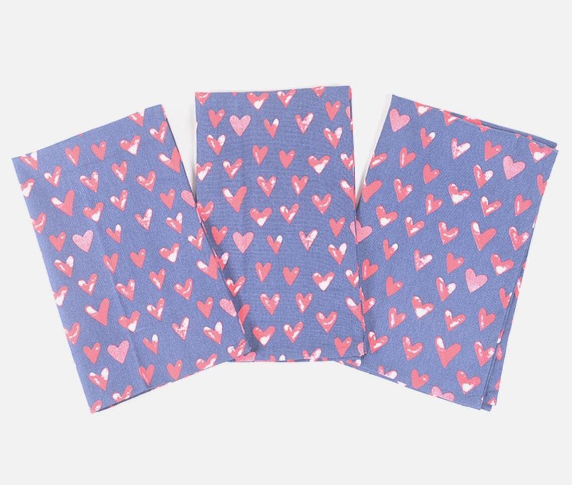 Heart Printed Kitchen Towels (set of 3)