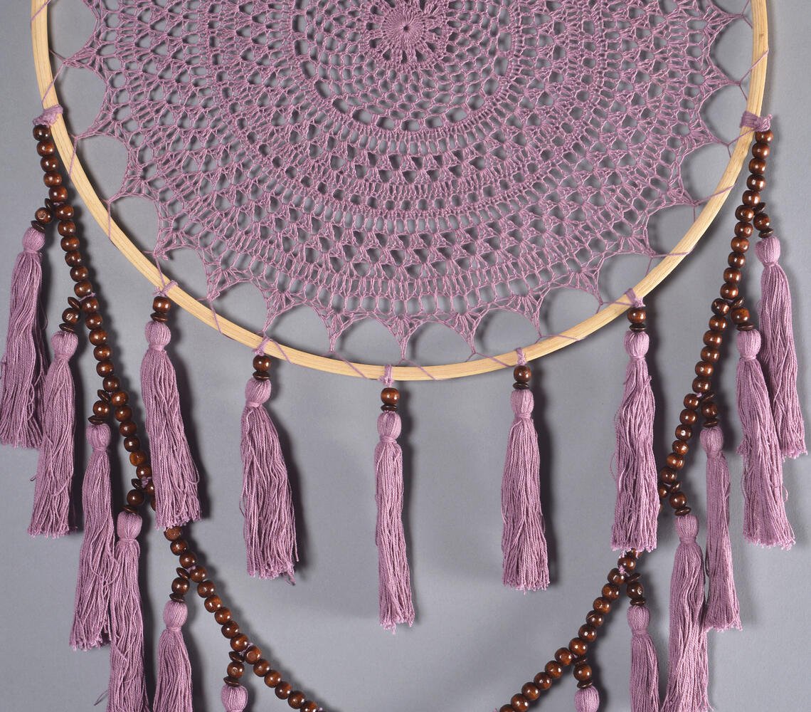 Mauve Mandala Tasseled Dreamcatcher