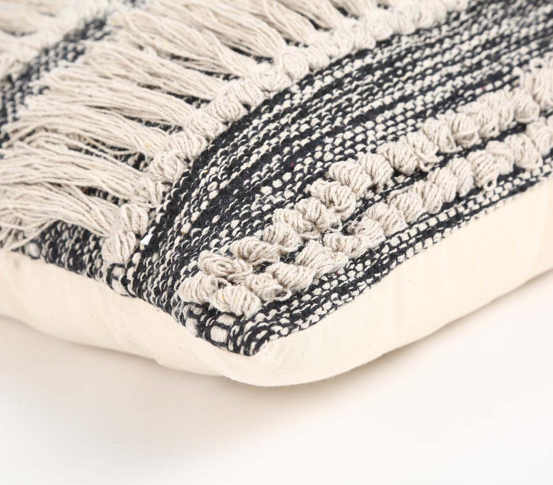 Tufted & Fringed Cotton cushion cover