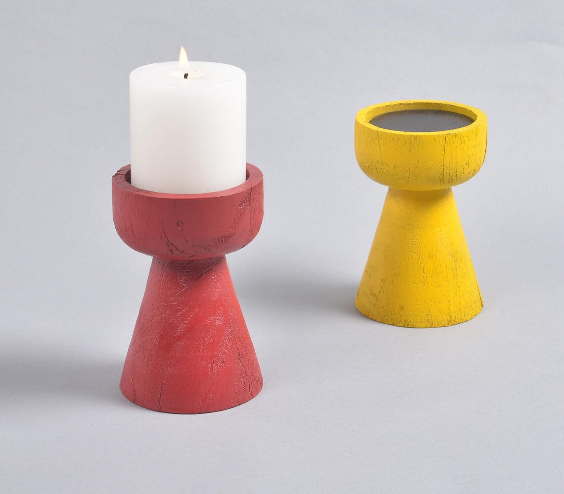 Turned Saal Wood Candle holder