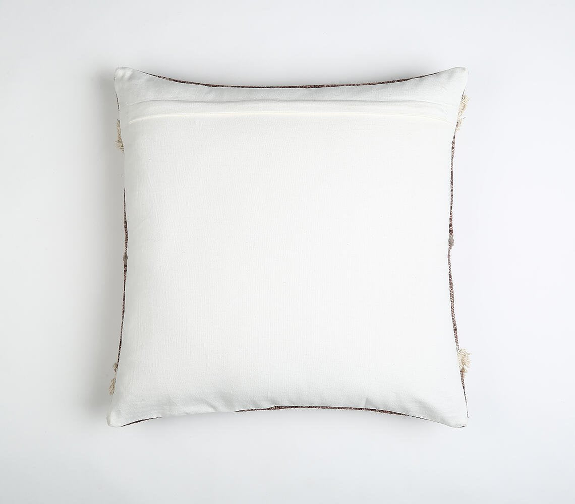 Block Printed Tufted Cotton Cushion cover