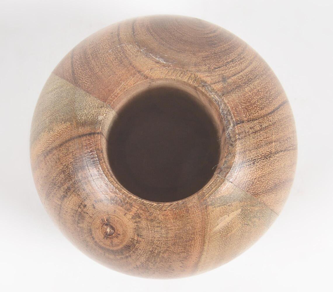 Turned Wooden Spherical Vase