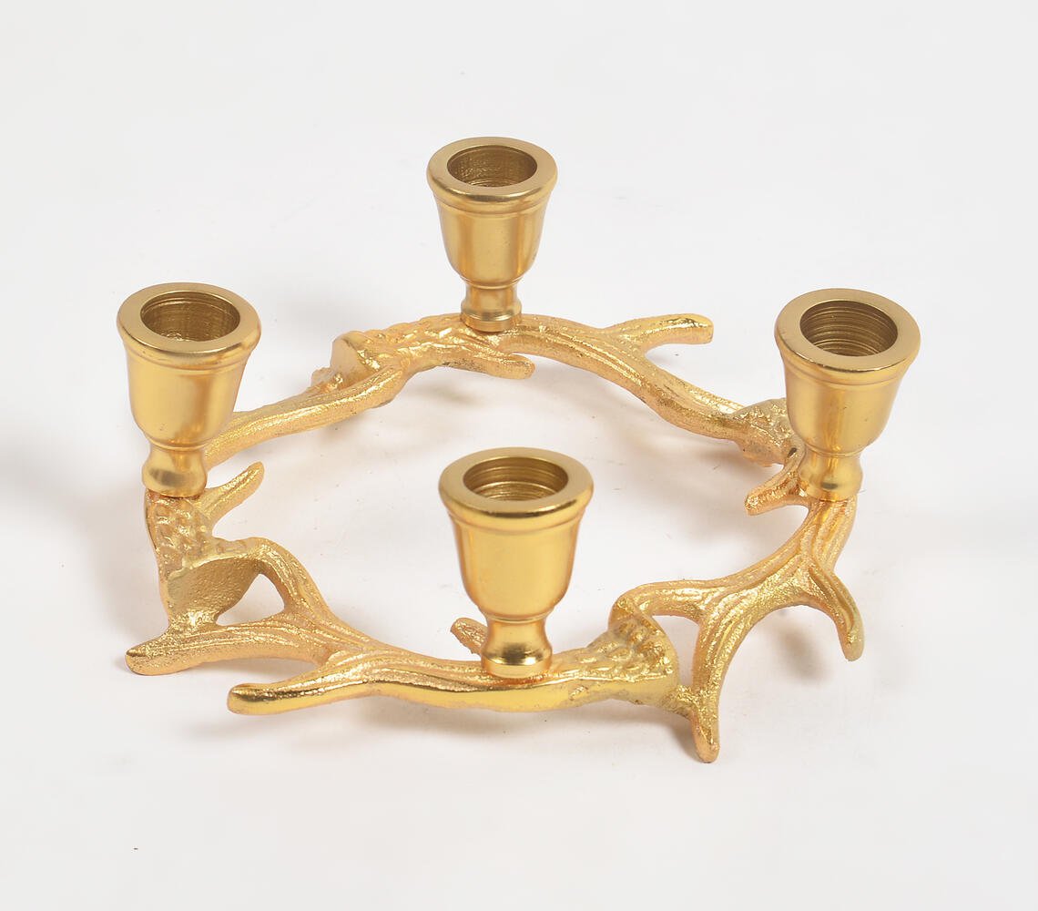 Gold-Toned Aluminium 4-in-1 Candle Stand