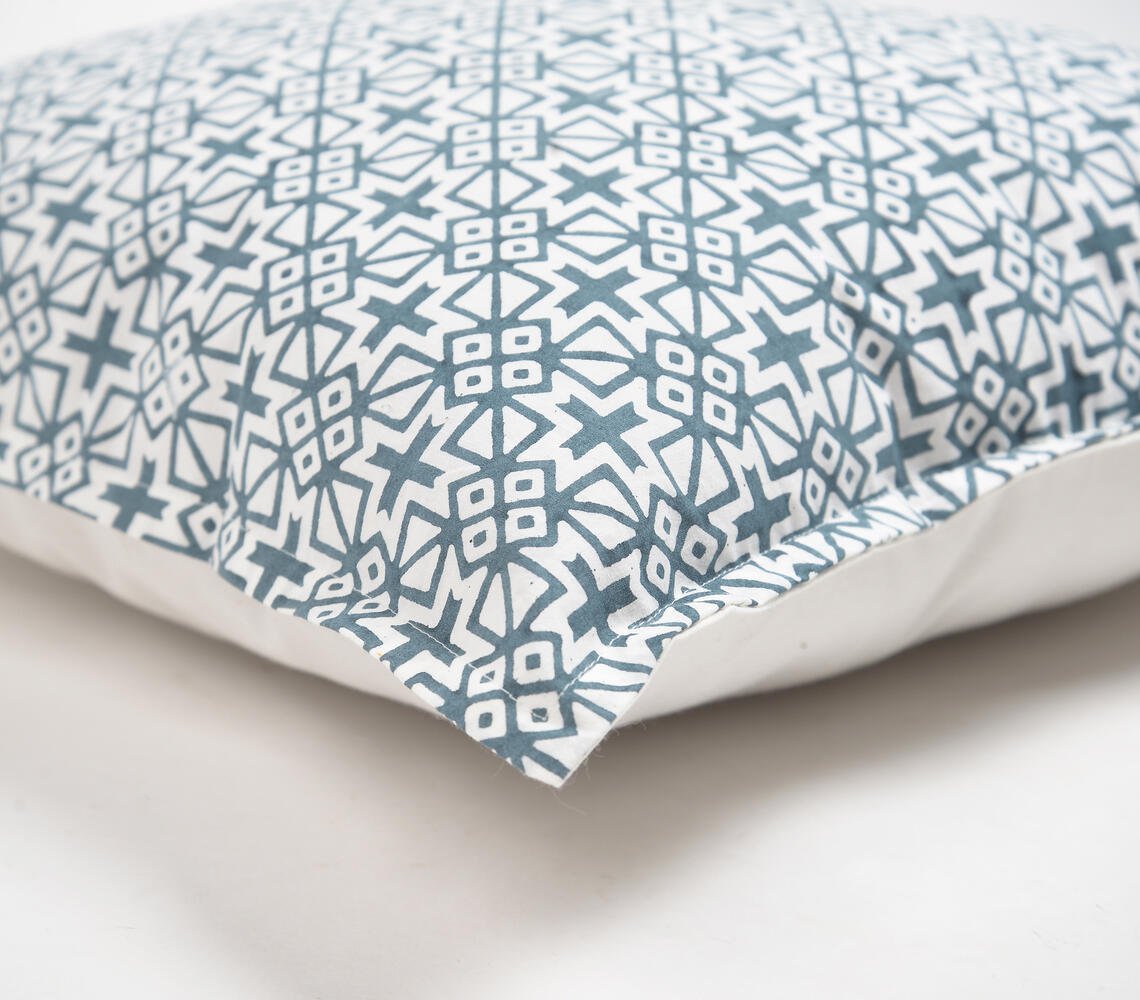 Geometric Monochrome Cotton Cushion Cover, 18 x 18 inches