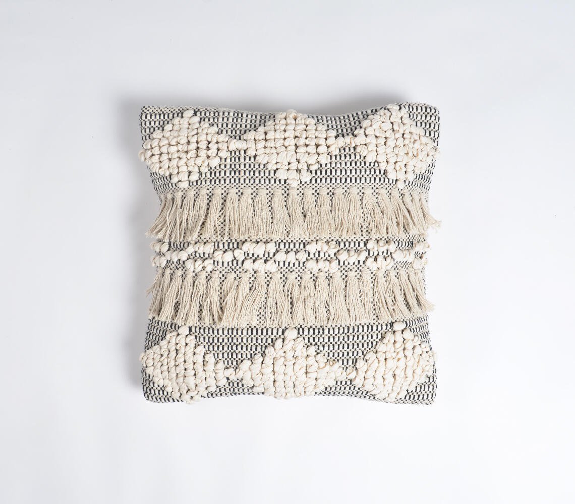 Textured & Tasseled Cushion cover