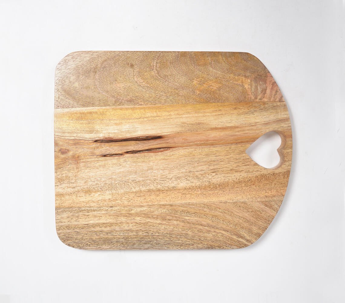 Heart Cut-Out Mango Wood Cutting Board