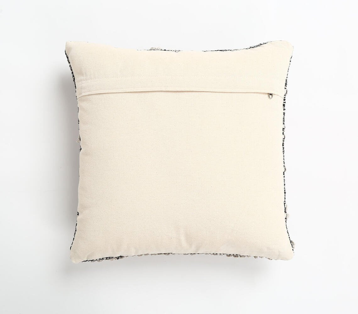 Tufted & Fringed Cotton cushion cover