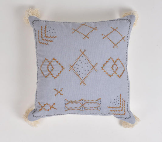 Powder Blue Embroidered Cushion cover