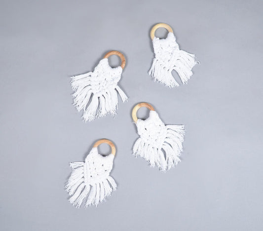 Macrame Servetringen met Frayed Kwasten (set van 4)