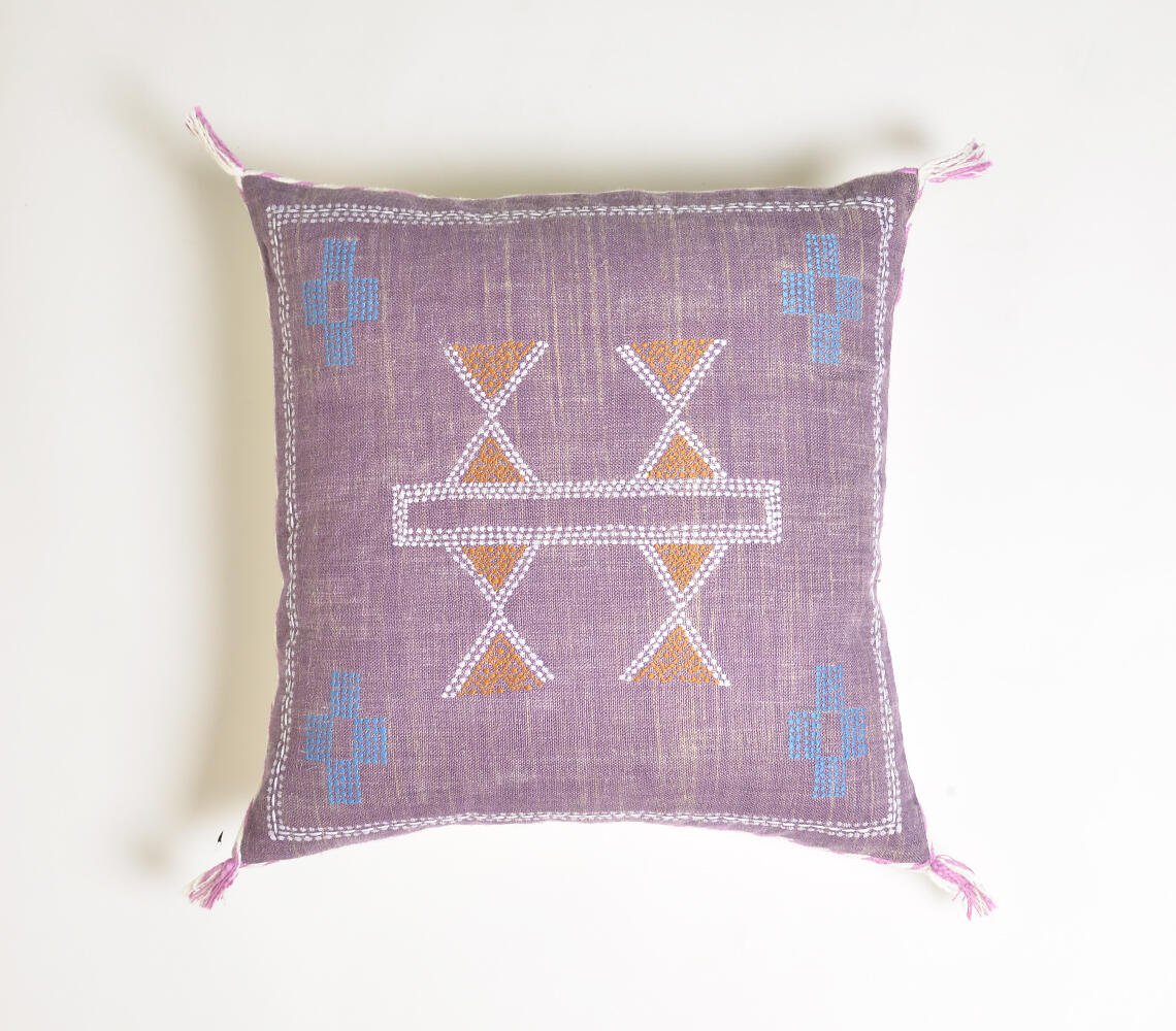 Lilac Embroidered Cushion cover