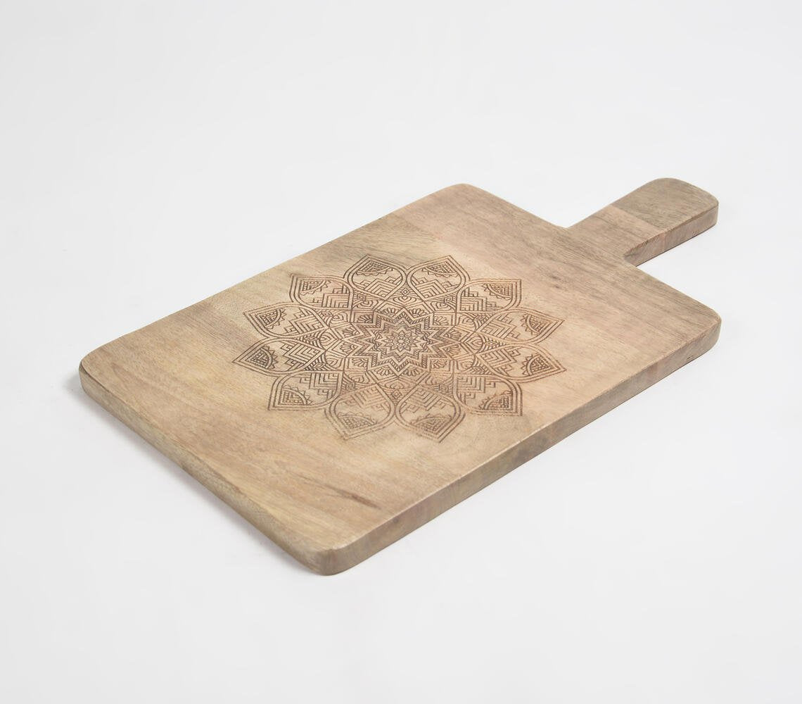 Engraved mandala Mango Wood Cutting Board