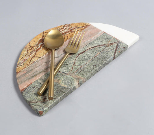 Textured Marble Multicolor Cheeseboard & Knife