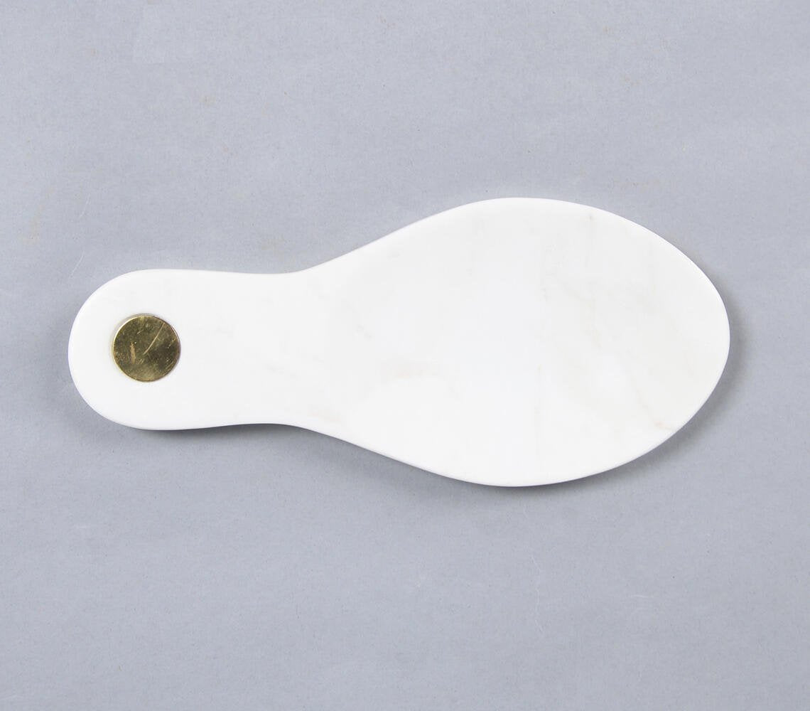 Hand Cut Minimal marble Tea Spoon rest