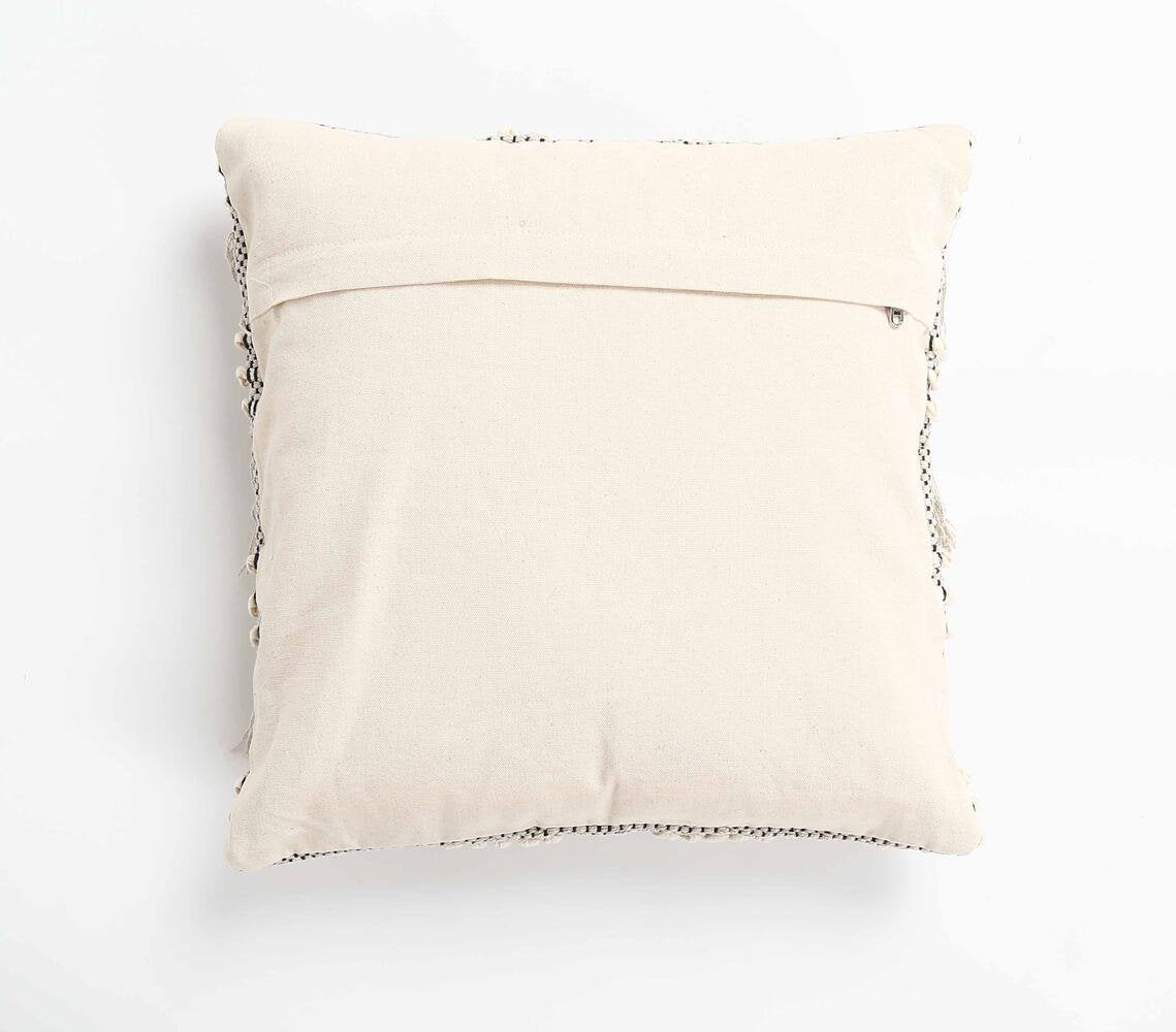 Tufted & Fringed Cotton cushion cover