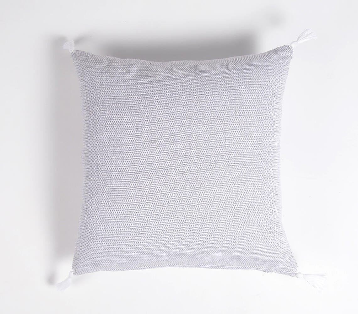 Set of 2 - Solid Smokey Handloom Cotton Cushion Covers, 16 x 16 inches