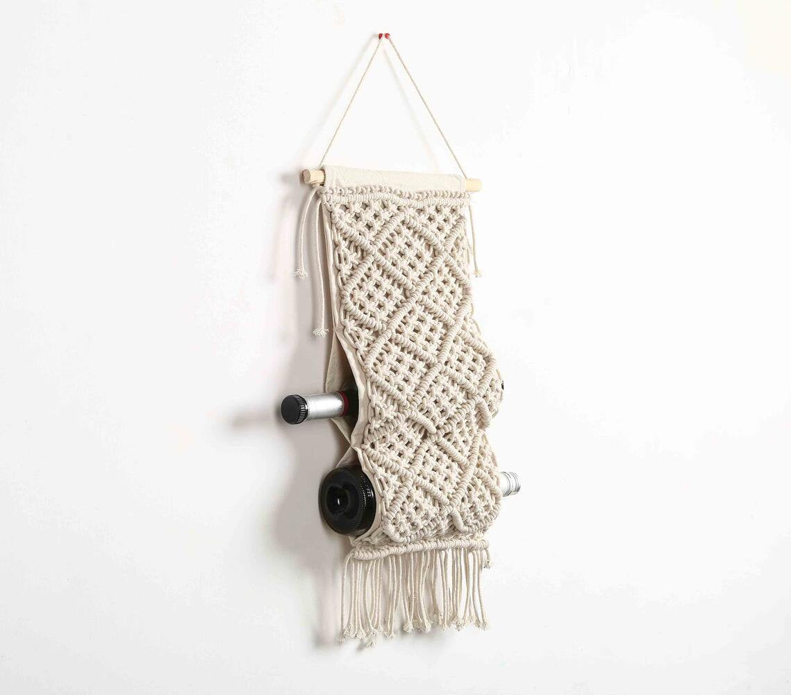 Bohemian Macrame Cotton Wine Rack