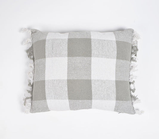 Buffalo Checkered Cotton Pillowcase With Tassels