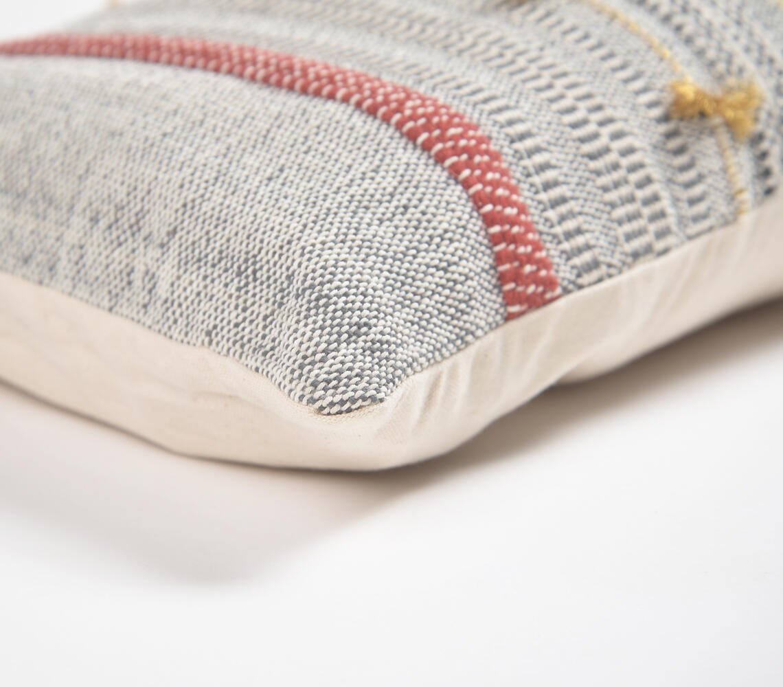 Handwoven Cotton Textured Lumbar Cushion Cover