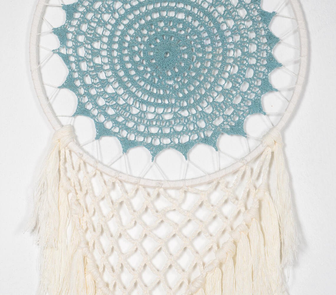 Teal Mandala Crochet Dreamcatcher