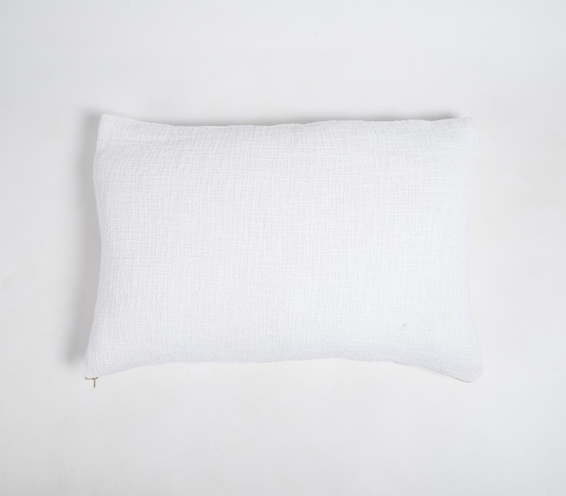 Solid Snow Cotton Lumbar Cushion Cover