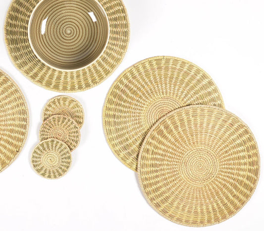 Natural Grass Placemats & Coasters (Set of 8)