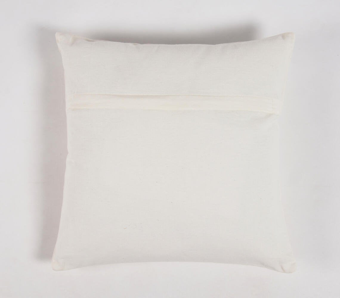 Embroidered Cotton Cushion Cover, 18 x 18 inches