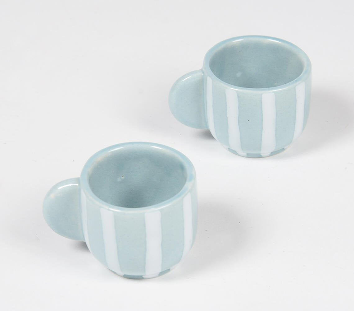 Ceramic Striped Egg Cups (set of 2)