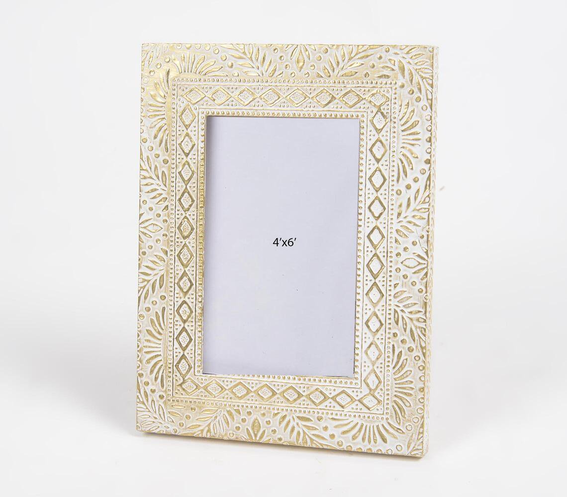 Ethnic Distress Finish MDF & Brass Photo Frame