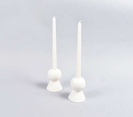 Turned Marble Candle stands (set of 2)